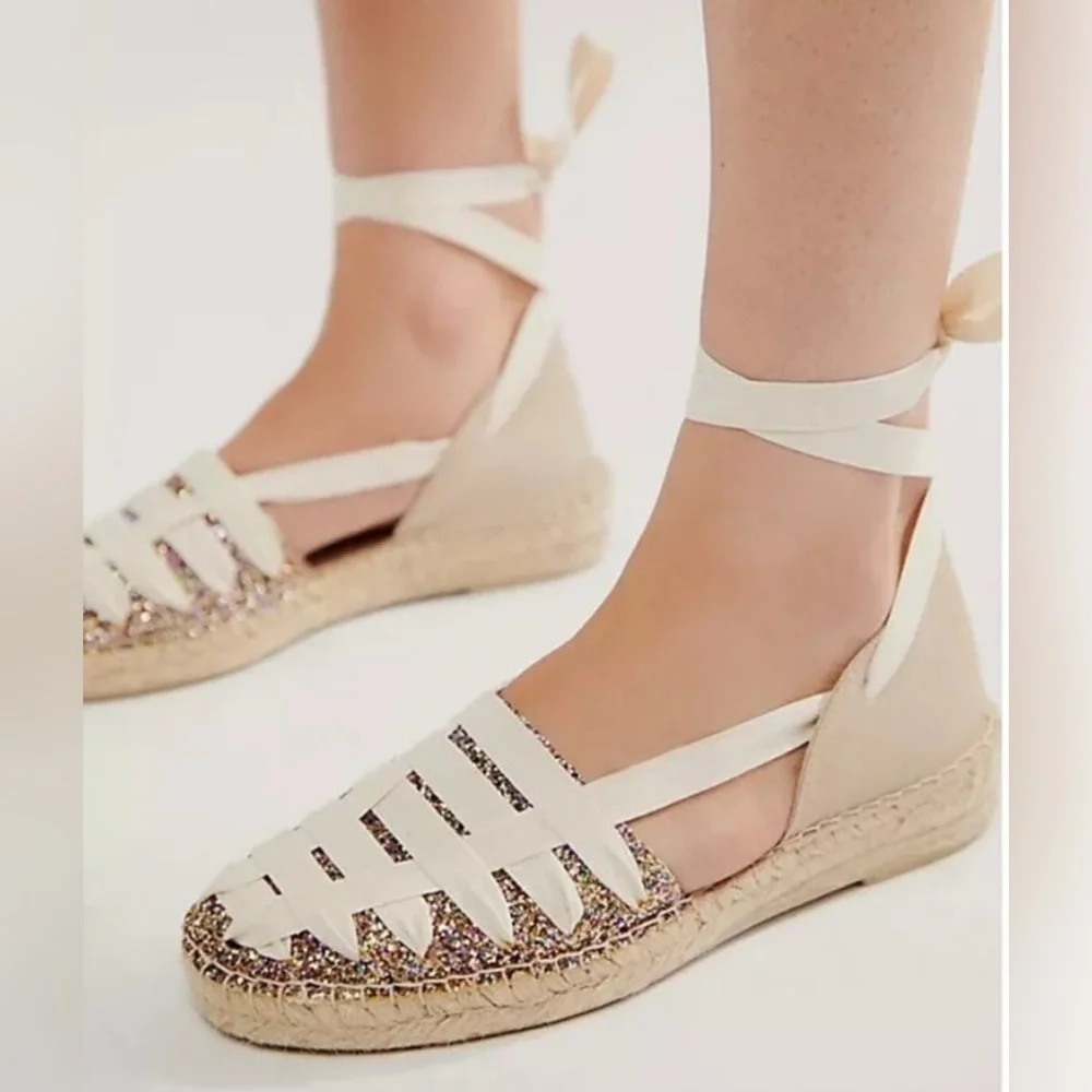 Women's Free People Heat Wave Wrap Ivory Espadrille size 8.5